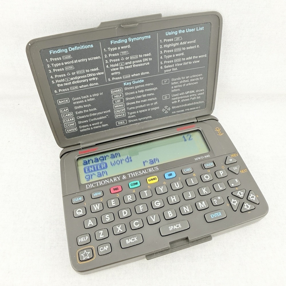 Vintage‎ Franklin Bookman MWD-440 + Word Games WGM-2037 Cartridge - Works Great!